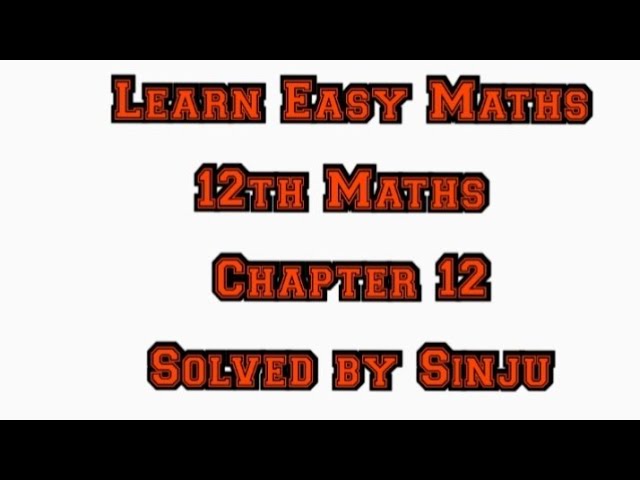 12th Maths Chapter 12 Exercise 12.1 problem 10 Samacheer State board Tamil English medium