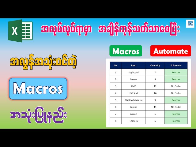 အလုပ်လုပ်ရာမှာ အလွန်အသုံးဝင်တဲ့ Macros အသုံးပြုနည်း | How to Use Excel Macros (Real world example)