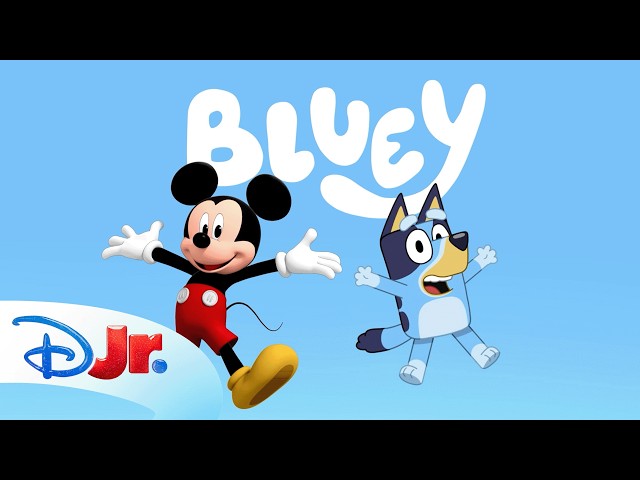 Mickey Mouse and Bluey Play Musical Statues Together! 🐭💙 | Mickey+ Shorts | @disneyjr