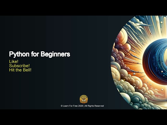 Python for Beginners | 01C