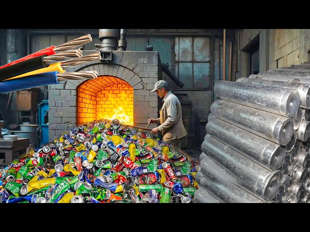 Amazing process of making Stunning Electrical Silver Wire . Aluminum Scrap Recycling