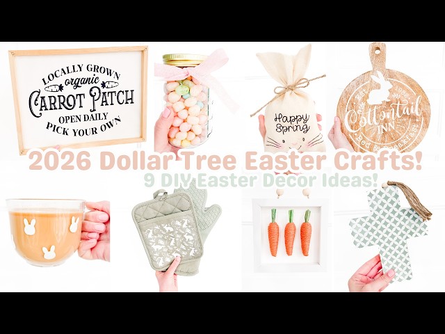2026 Dollar Tree Easter Cricut Crafts! | 9 Dollar Tree Easter DIYs!
