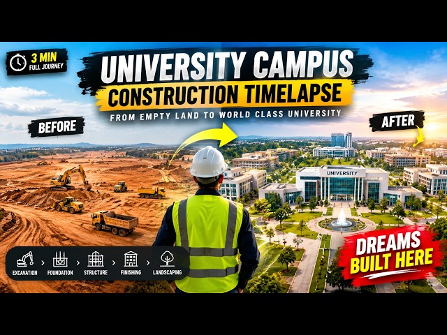 From Empty Land to a World-Class University | Complete Construction Timelapse