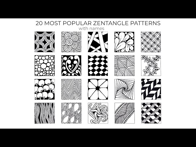 20 Most Popular Zentangle Patterns with Names | Relaxing Drawing