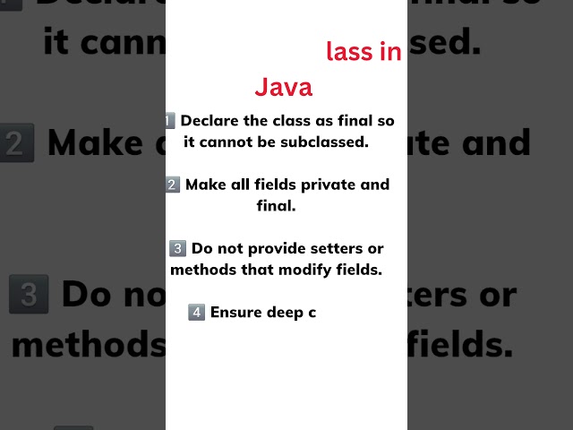 immutable class in Java  #education #interviewquestion #java #coding