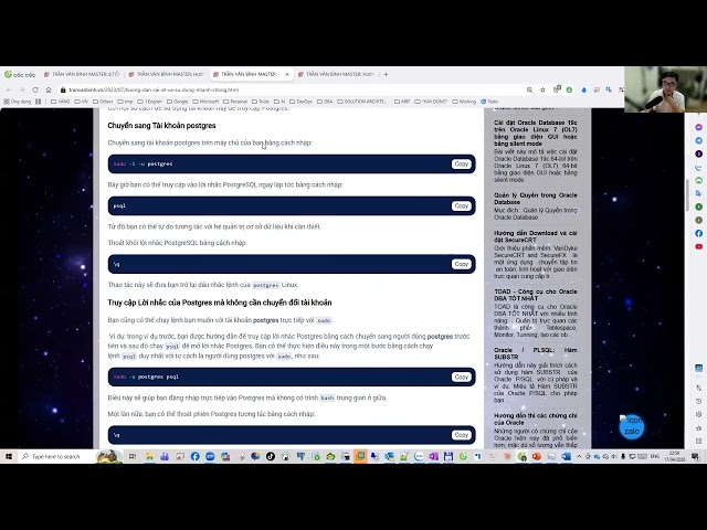 Session 16 - 34.VHTK Process - 10.PostgreSQL Operations | Tran Van Binh Oracle Database Master