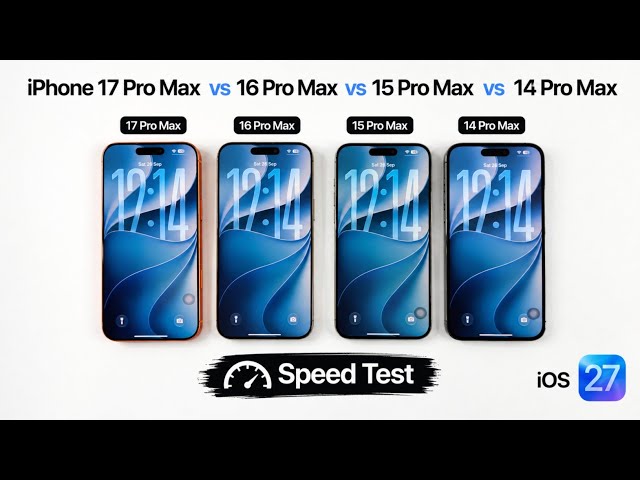 iPhone 17 PRO MAX vs 16 PRO MAX vs 15 PRO MAX vs 14 PRO MAX - iOS 27 ULTIMATE Speed Test 🔥