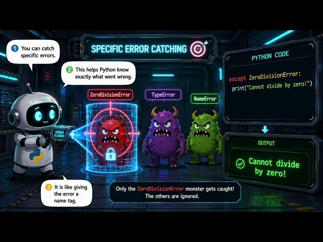🐍 Python Error Handling Explained | Try Except Else Finally & Raise (Funny Robots Edition)
