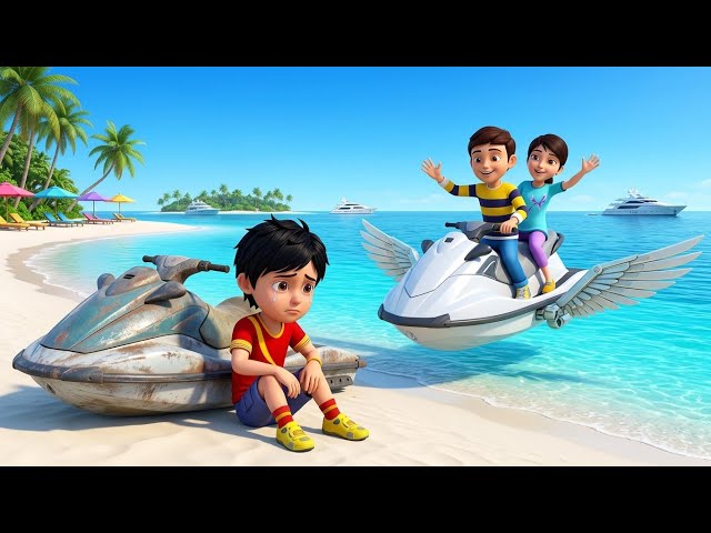 Poor Shiva vs Rich Rudra | Flying JetSki Challenge 😭 | Shiva Rudra Cartoon