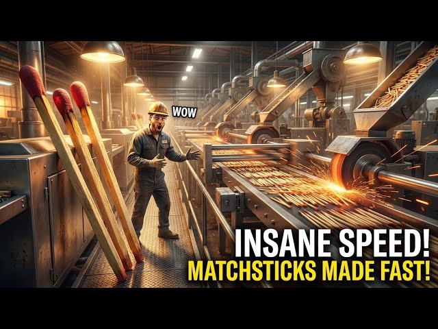 How Matchsticks Are Made: Satisfying High-Speed Factory Process
