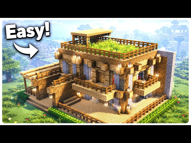 Minecraft: How to build a Starter Modern House for Survival | Tutorial🏠