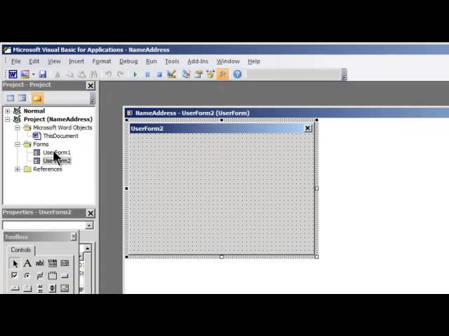 Creating a userform in MS Word and using it to insert information into a bookmark
