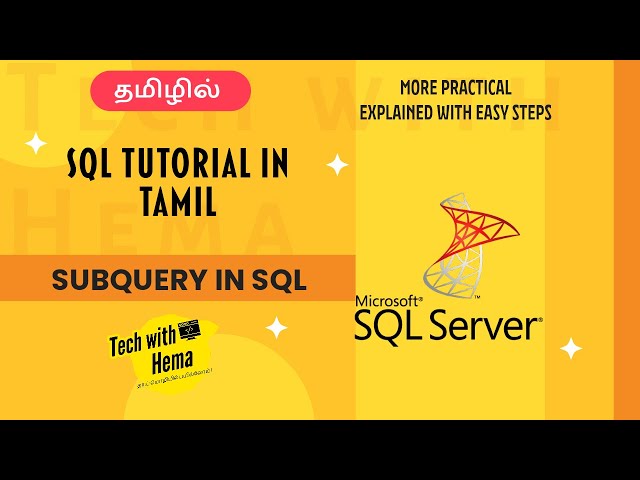 Subquery in SQL | SQL in tamil | Tech with Hema Tamil