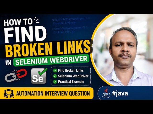 How to find broken links in selenium webdriver | Automation Interview Question | #java