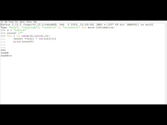 Python program : WAP in string to decode run length encoding 