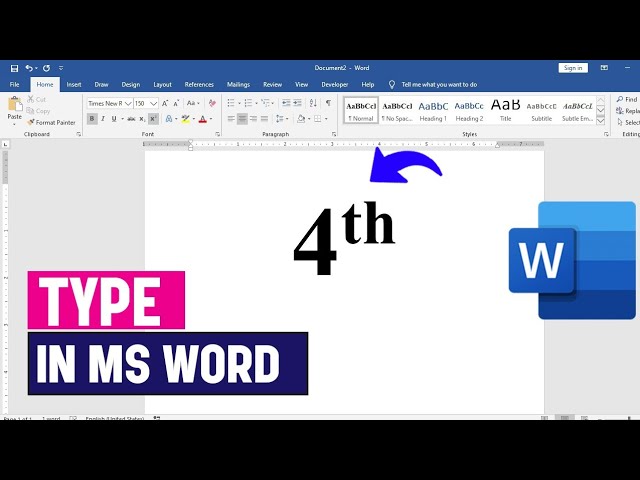 How to Write 4th in Microsoft Word | Superscript Number Tutorial