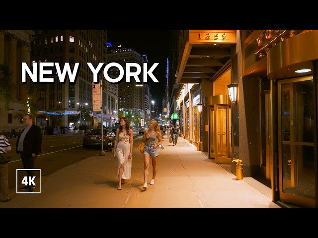 Walking in New York at Night / Explore Midtown Manhattan / NYC Walking Tour 4K