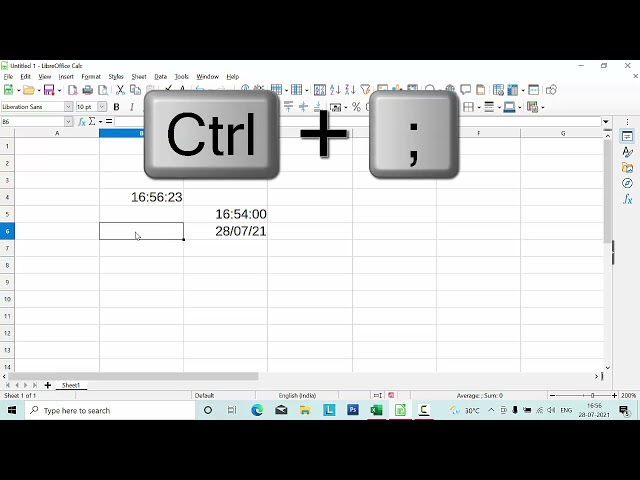 How to insert current date and time in Microsoft Excel and calc@COMPUTEREXCELSOLUTION