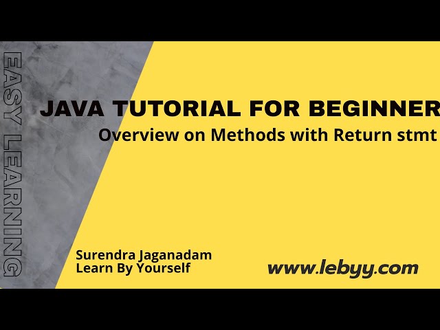 Java Tutorial for Beginners ||Java Methods with Return Values