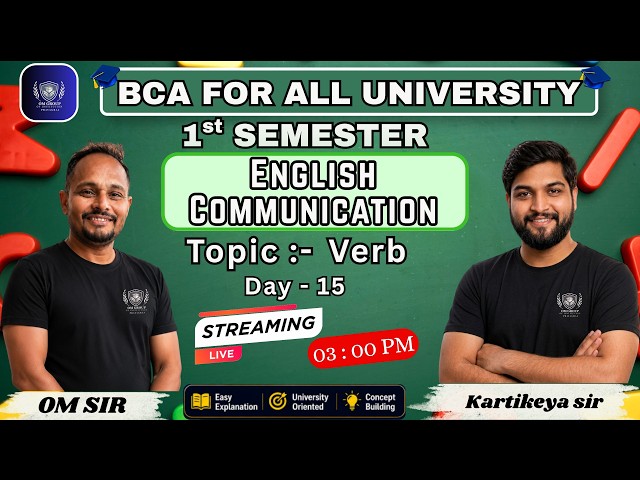 Verb | Day 15 | BCA 1st Semester | English Grammar #trnding #bca