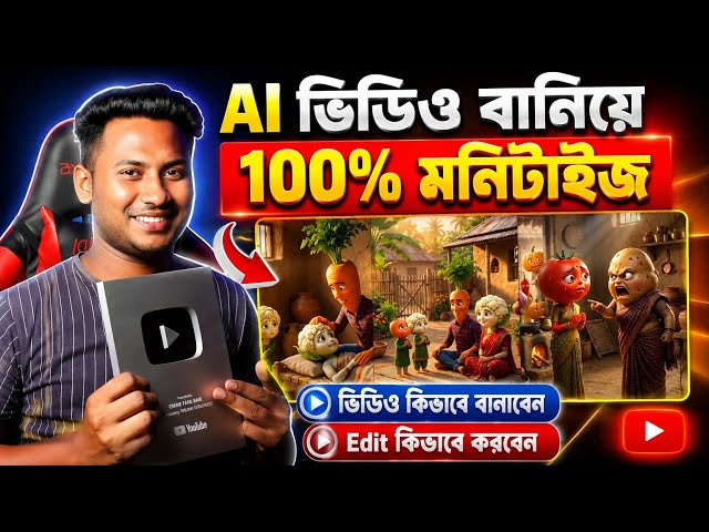 AI ভিডিও বানিয়ে 100% মনিটাইজ 🔥 | ভিডিও বানানো + Edit Complete Bangla Tutorial 2026