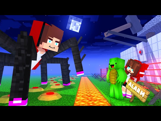 MAIZEN : JJ Spider MUTANT vs Security House - Minecraft Animation