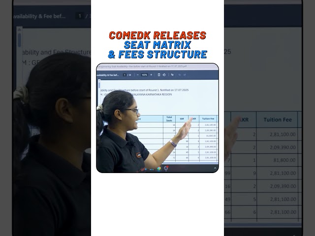 COMEDK Releases Seat Matrix & Fees Structure 🎉 #comedk2025 #comedkcounselling #comedk