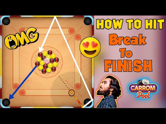 🌟Carrom pool🌟Best 6 Break To Finish🔥Hard trick shots Indirect gameplay 😱 OMG / Must Watch