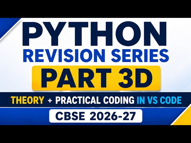 Class 12 CS | Dictionaries | Theory + Practical Coding in VS Code | CBSE 2026-27