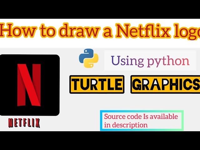 How to draw a Netflix logo | using Python Turtle 🐢 Graphics | Turtle Design