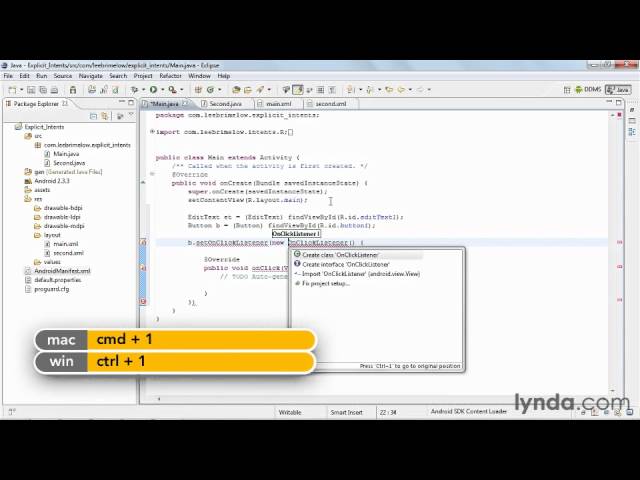 Android Training Android App Fundamentals: explicitintents