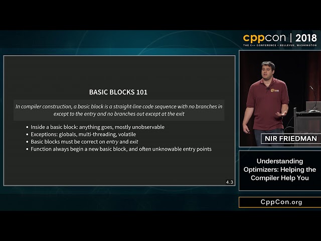 CppCon 2018: Nir Friedman “Understanding Optimizers: Helping the Compiler Help You”