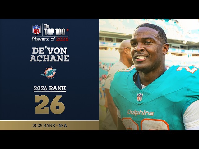 26: De'Von Achane (RB, Dolphins) | Top 100 Players of 2026