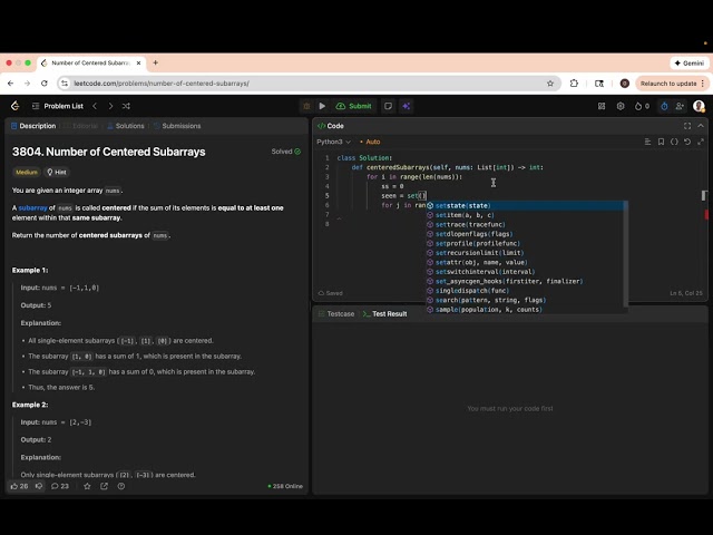Number of Centered Subarrays