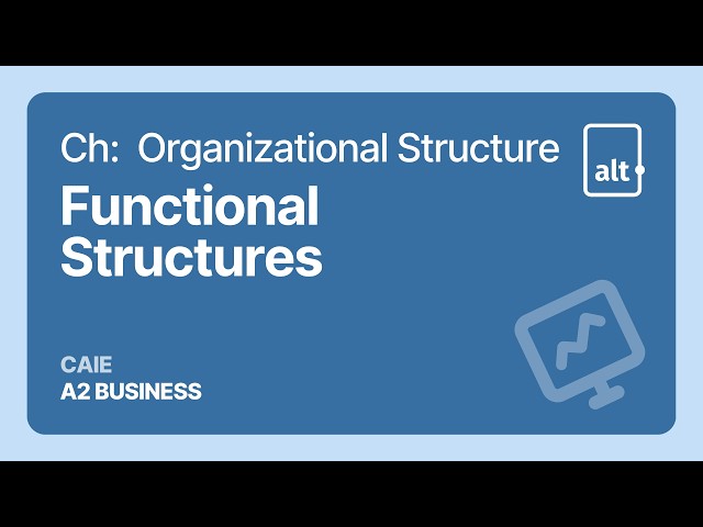 Functional Structures | Organizational Structure |  A Level Business 9609