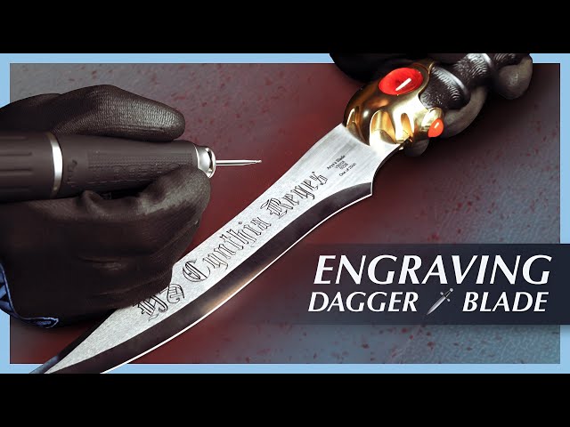 How to ENGRAVE DAGGER BLADE | Using ANY Rotary Tool