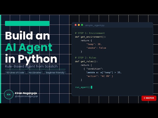 Build a Simple AI Agent in Python | Rule-Based Agent Explained from Scratch