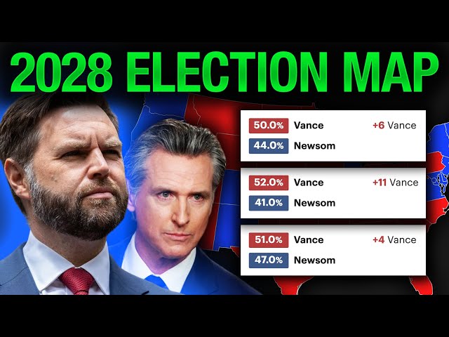 My New 2028 Election Map Prediction (Vance vs Newsom)