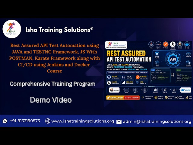 Rest Assured API Test Automation Demo on 18th August 2026. Contact us on +91-9133190573 to enroll.