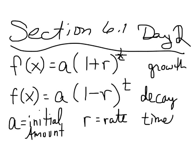 Section 6.1 Day 2 - Algebra 2 - Exponential Functions to Solve Real World Problem