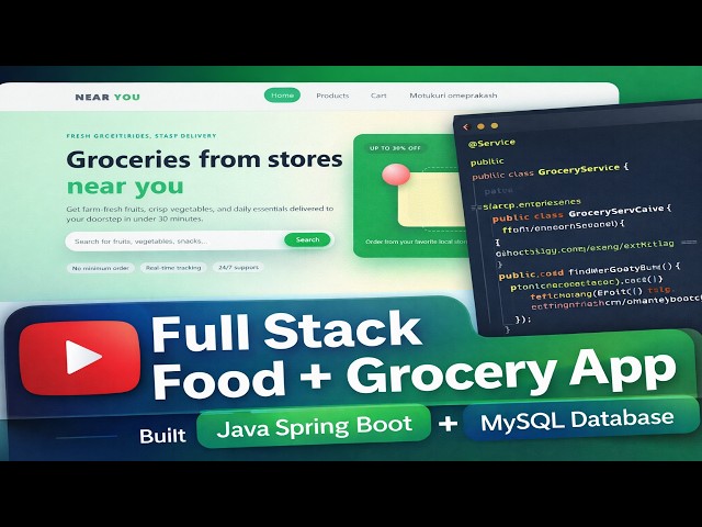 Food + Grocery App#javafullstackdeveloper  #springboot #webdevelopment #fullstackproject #mysql