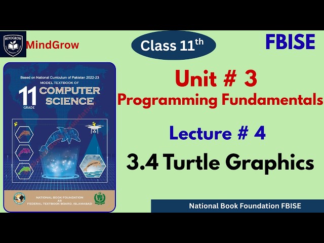 Unit 3 Programming Fundamentals| 3.4 Turtle Graphics | Computer Science Class 11th FBISE | NBF