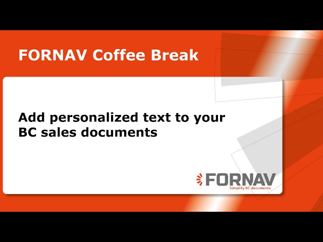 Add personalized text to your BC sales documents