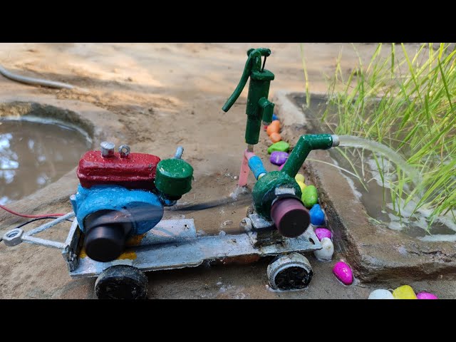 Diy Trecktor mini Diesel Water Pamp Diesal Engine Since project @mini Tricks#keepvilla #mining