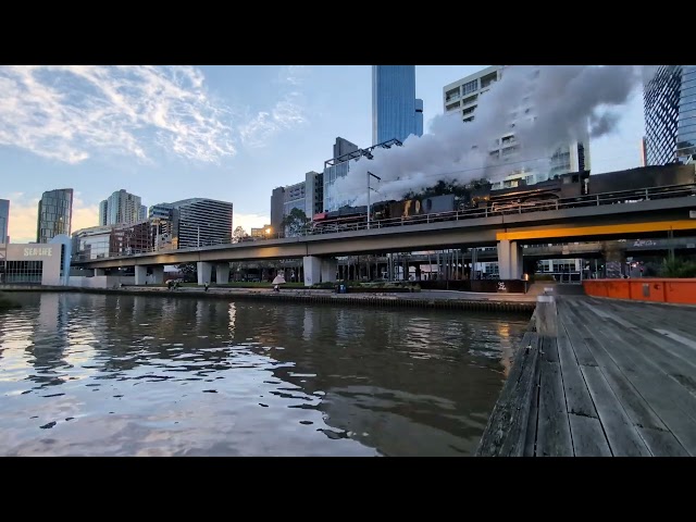 Steamrail Double Header Kings Birthday 2026 Whistle Show across the Flinders Street Viaduct