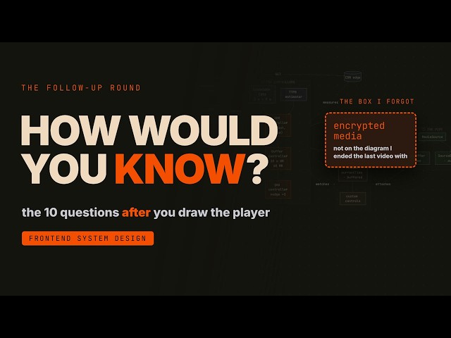 Design a Video Player: 10 Questions After the Diagram | Frontend System Design 2