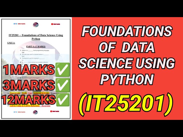 Foundations of Data Science Using Python- IT25201|FDS| IT25201 | Data Science| Python| R2025#it25201