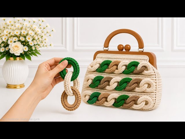 How to Crochet a Stunning Chain Motif Bag 👜 | Easy Interlocking Crochet Pattern Step by Step