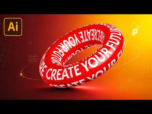 How to Create 3D Typography on Objects in Illustrator 2026 | Easy Tutorial