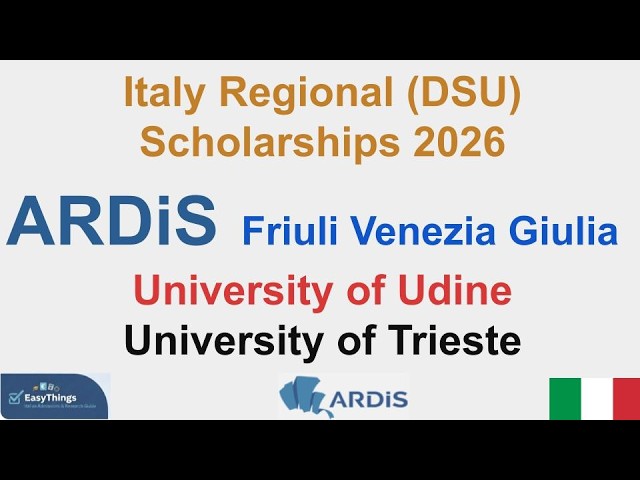 ARDiS Friuli Venezia Giulia Scholarship 2026, University of Udine, University of Trieste